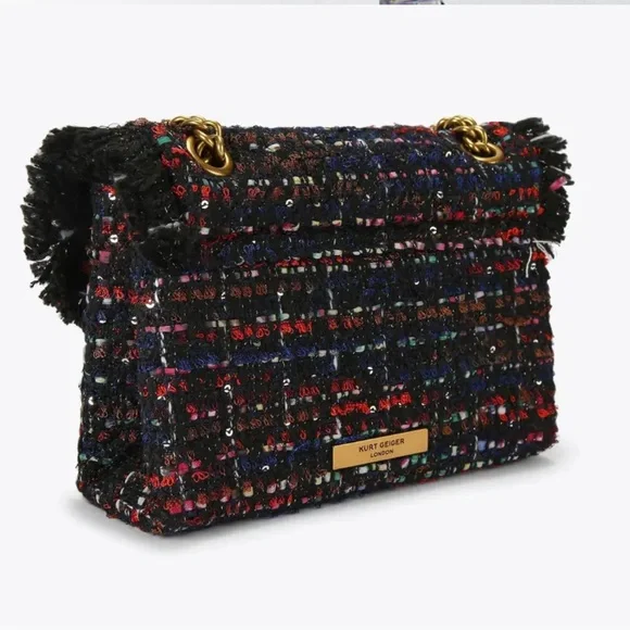 Kurt Geiger London Mini Tweed Kensington Bag EUC - Picture 4 of 8